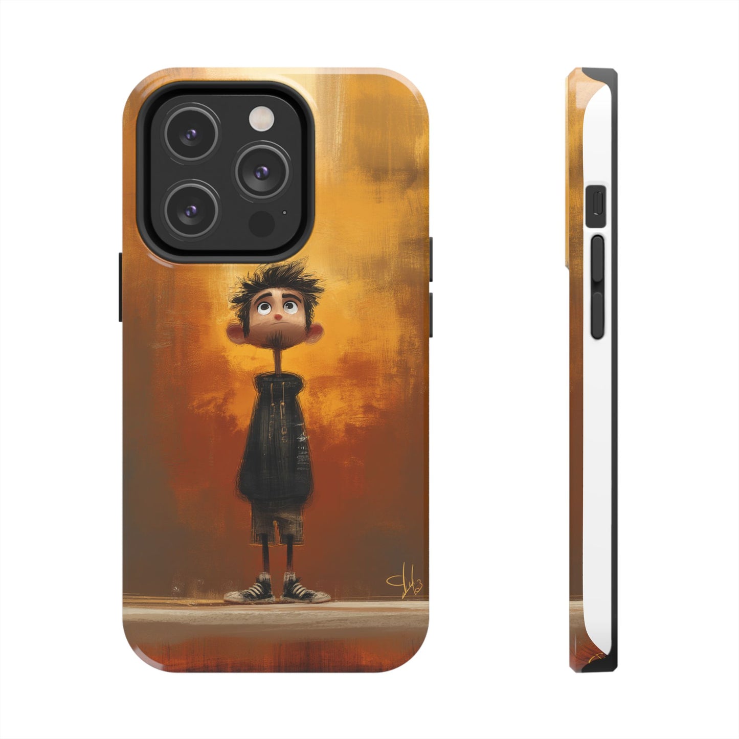 Unique Tough Phone Cases with Artistic Boy Design - Perfect for Kids and Teens