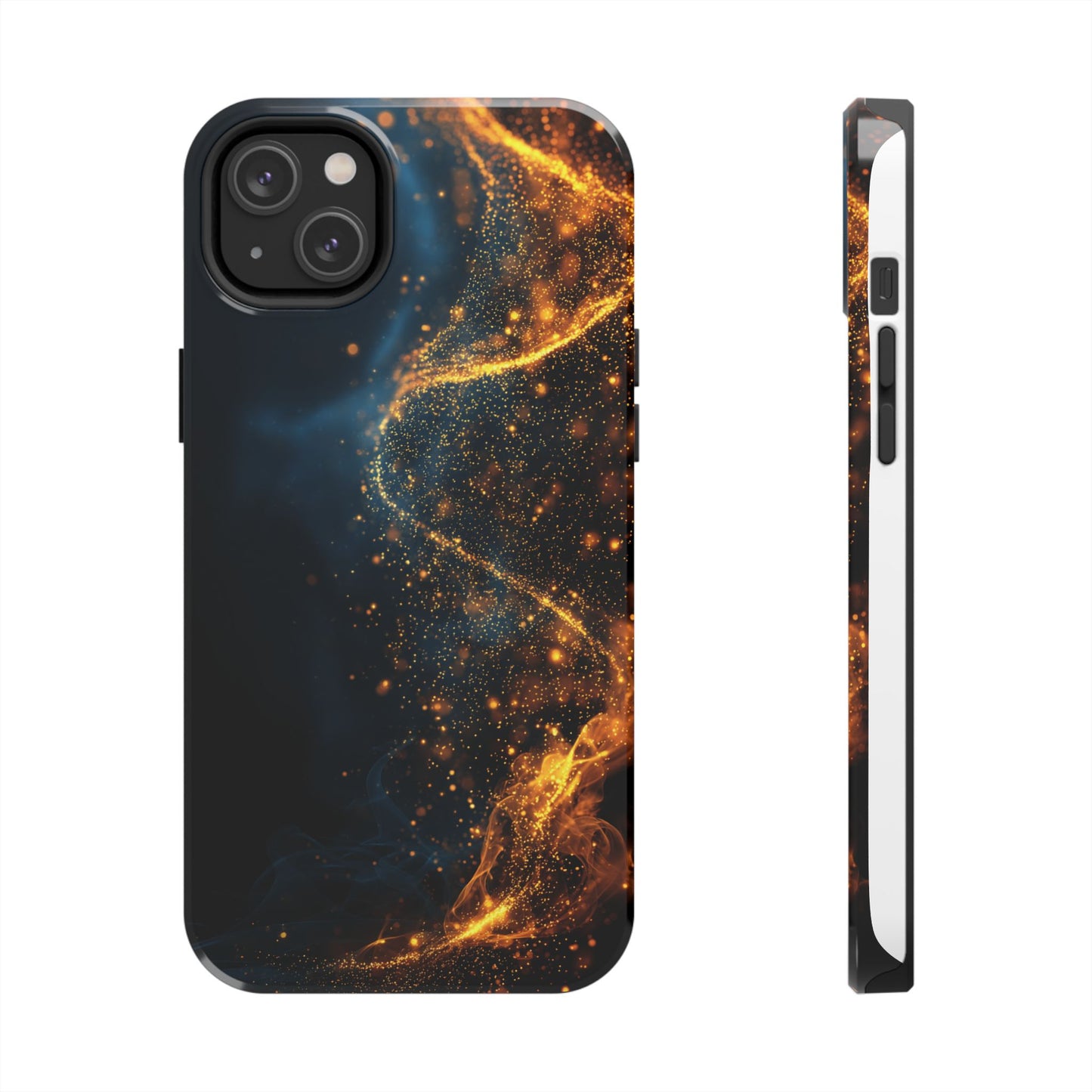 Sleek Tough Phone Cases with Abstract Gold and Blue Design