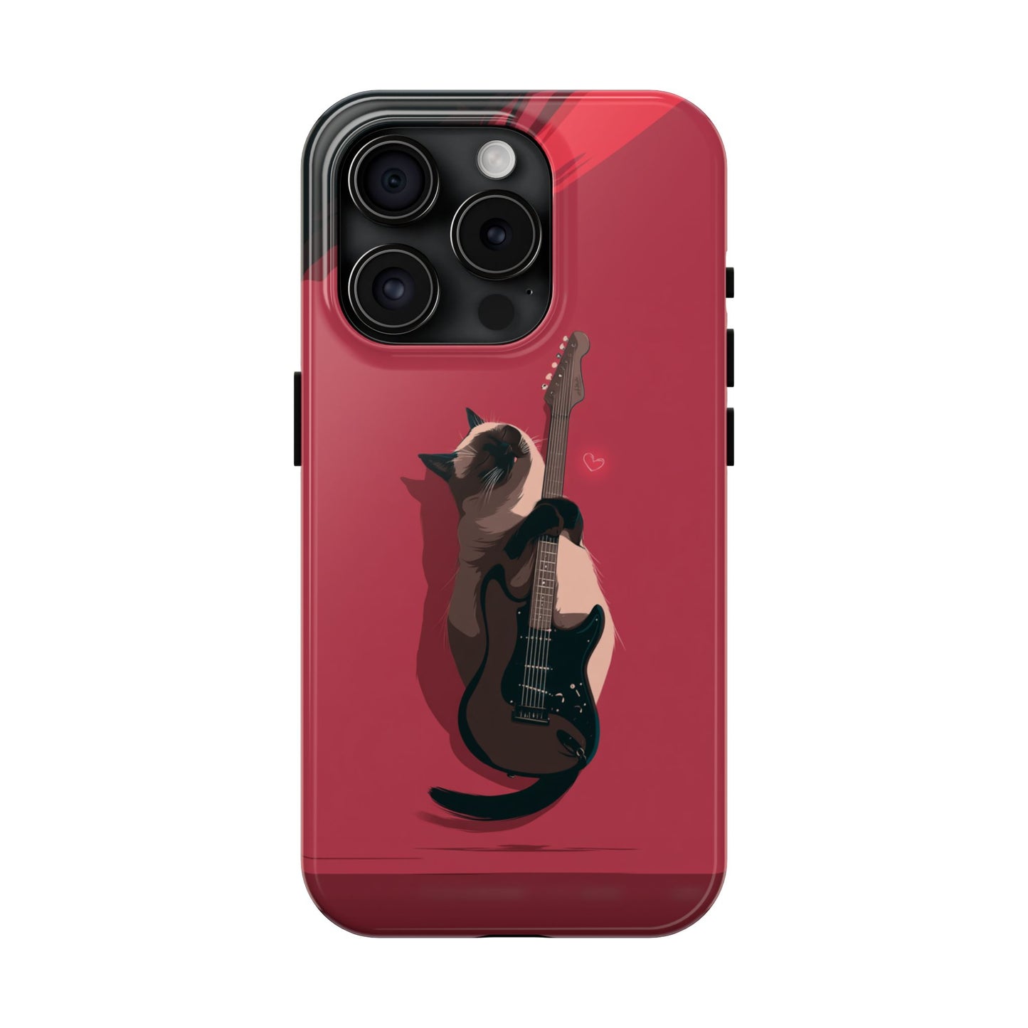 Charming Cat with Guitar Tough Phone Case – Wearable Art for Cat & Music Lovers