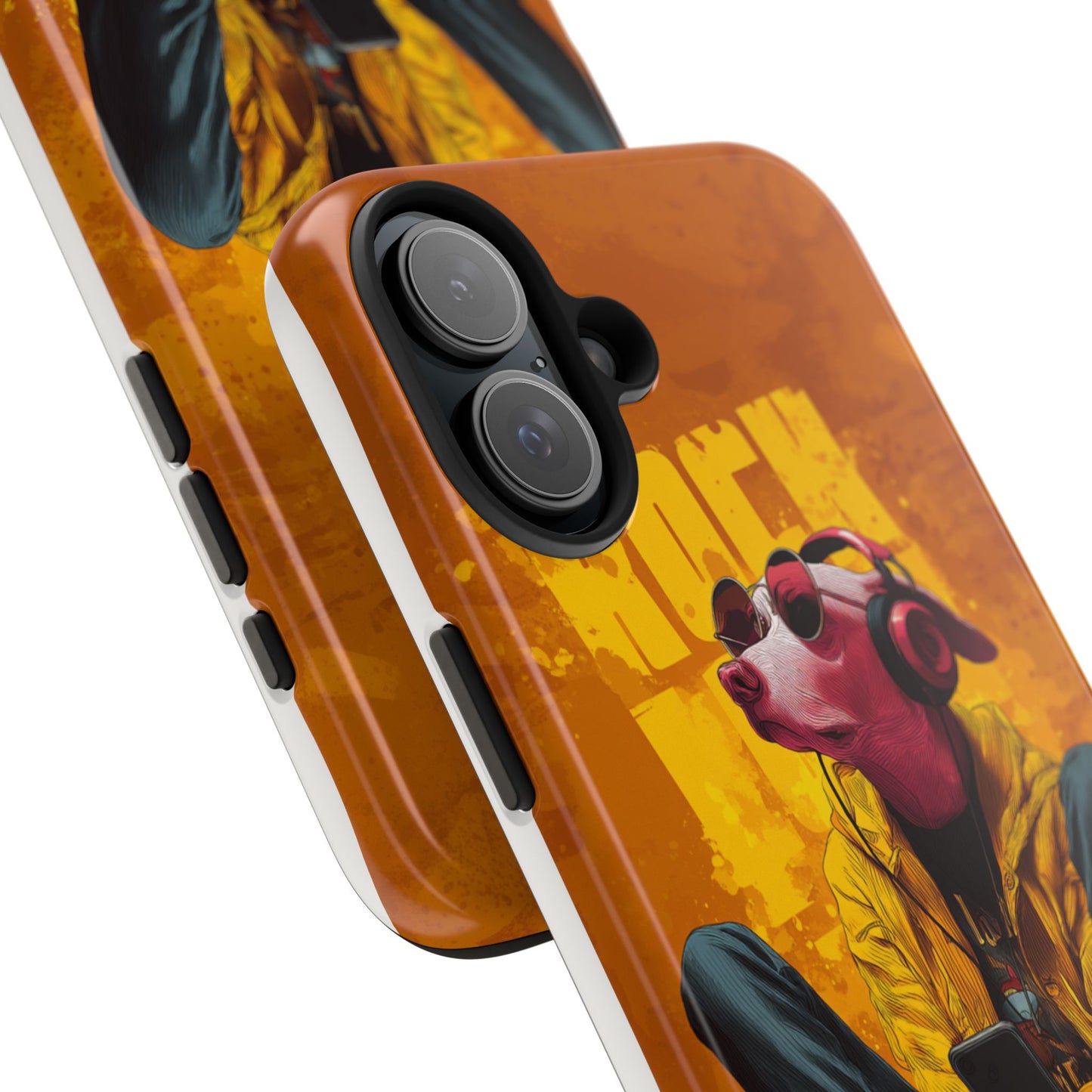 Dog with Pink Sunglasses and Headphones Tough Phone Case