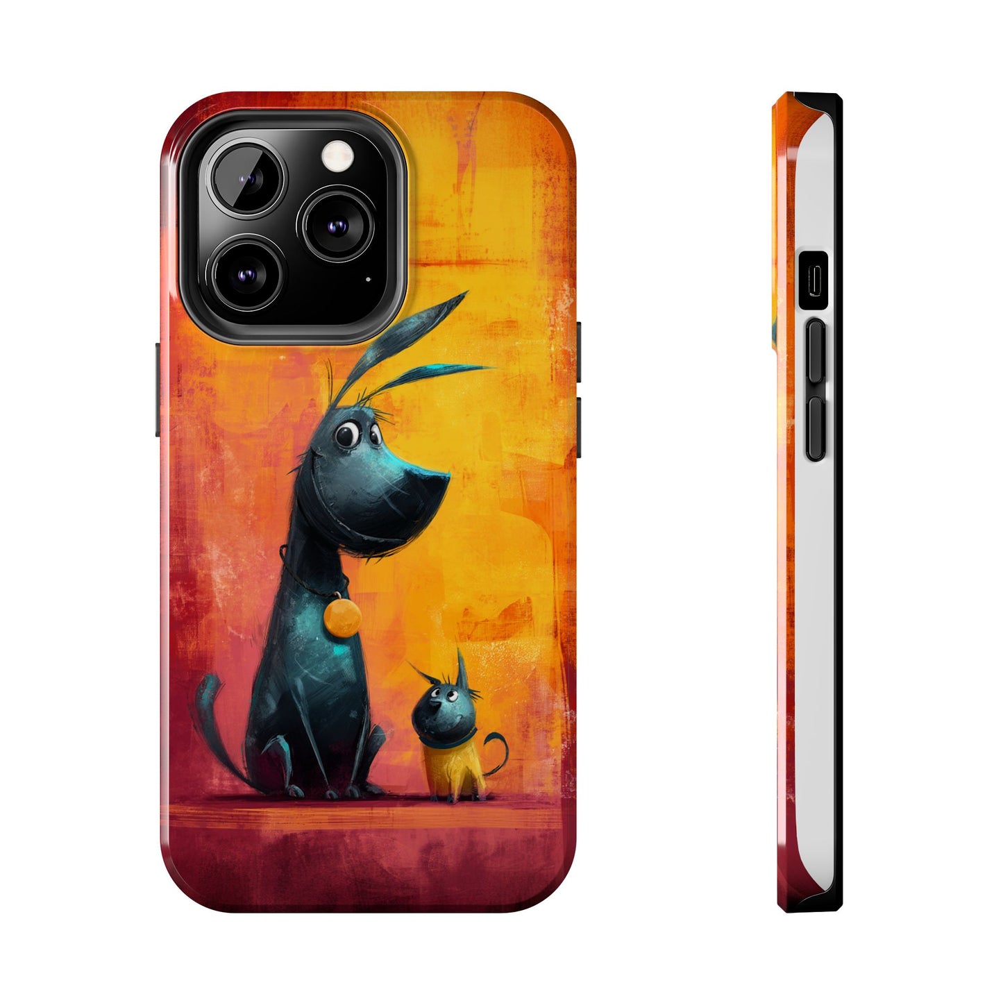 Colorful Dog & Cat Tough Phone Case – Fun Pet Lover Accessory