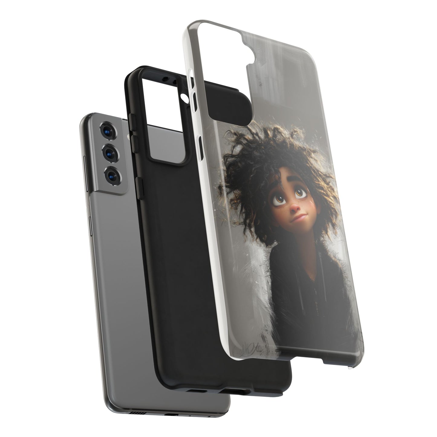 Artistic Tough Phone Case - Unique Character Design for Creative Souls