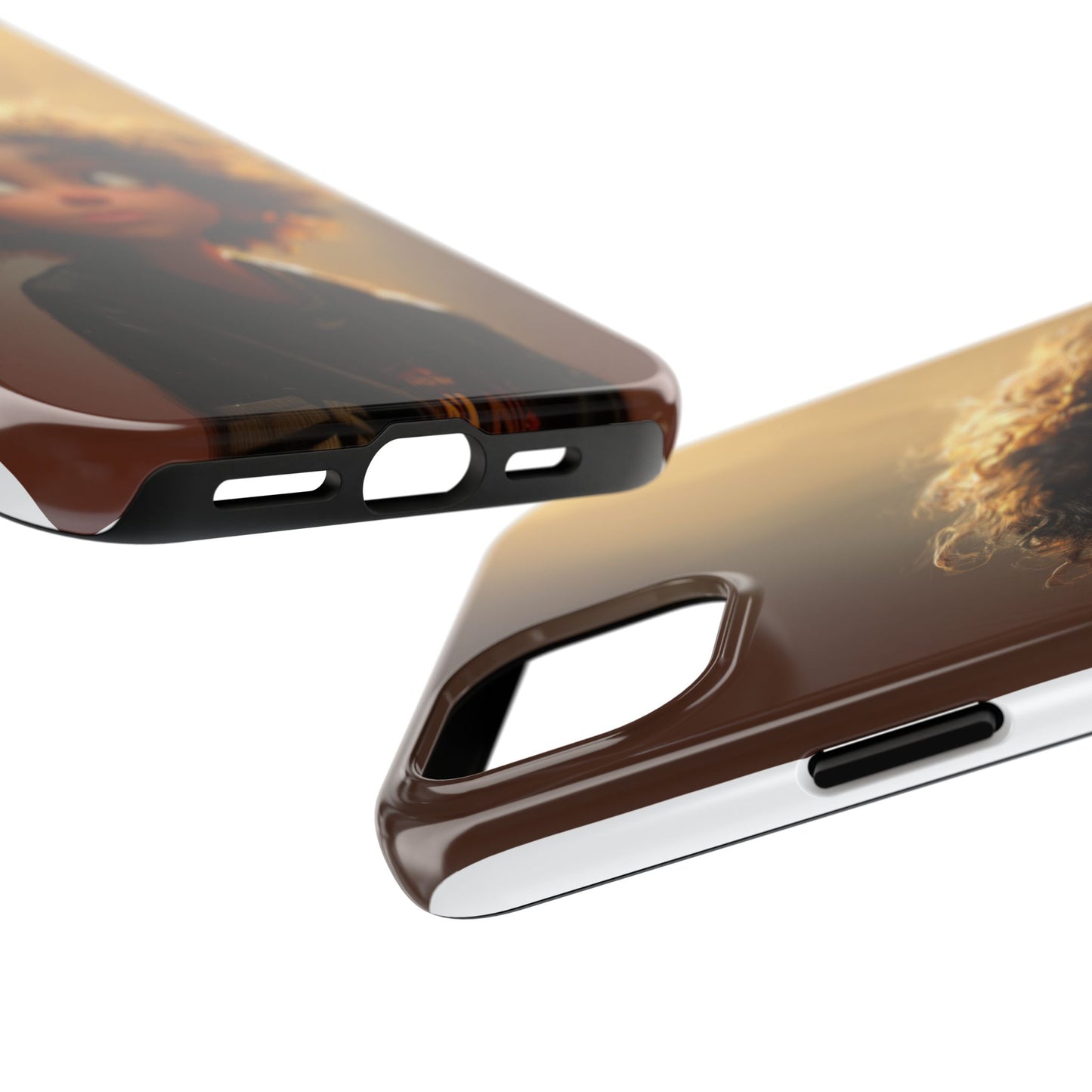 Artistic Tough Phone Case with Whimsical Character Design