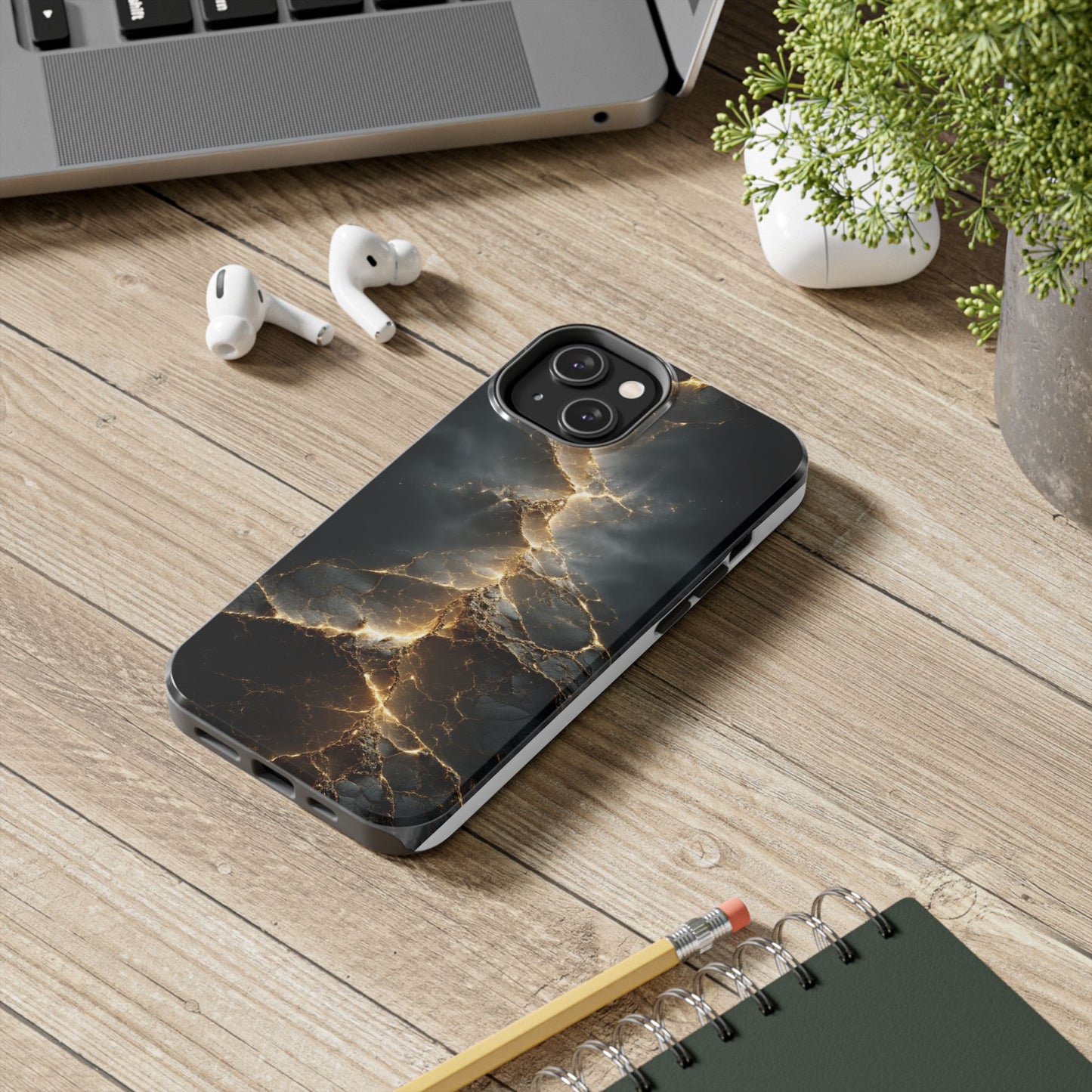 Majestic Marble Phone Case - Tough Protective Cover with Gold Veins