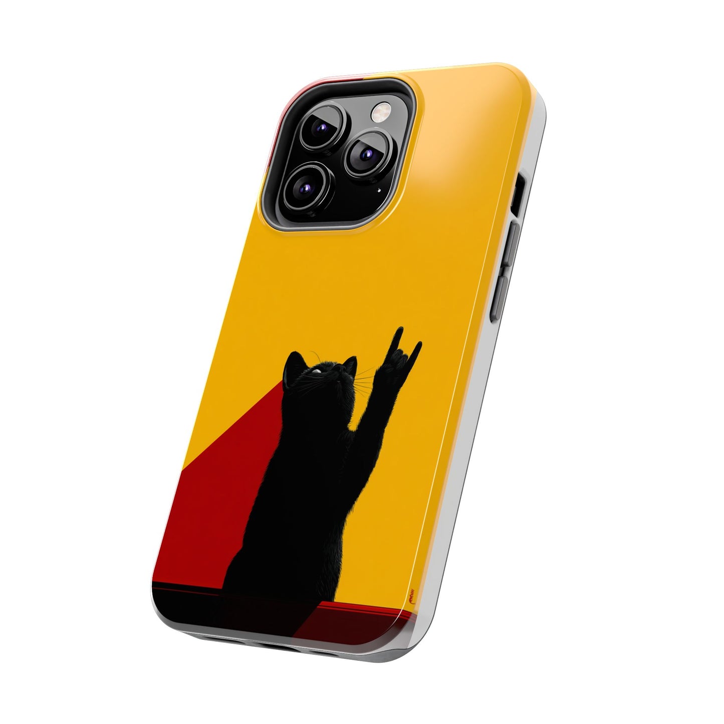 Black Cat Rock Gesture Tough Phone Case