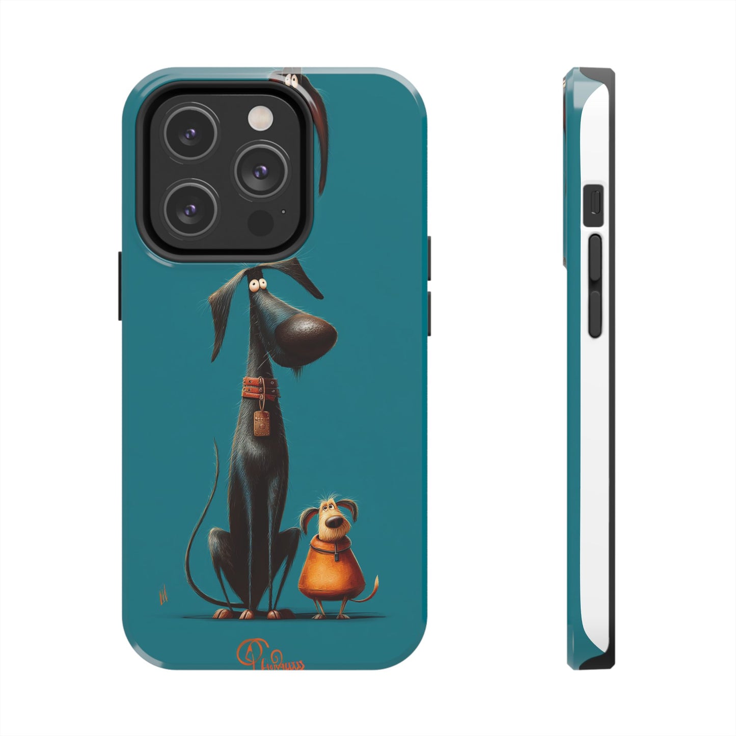 Whimsical Dog Art Tough Phone Case - Durable Protection for Pet Lovers