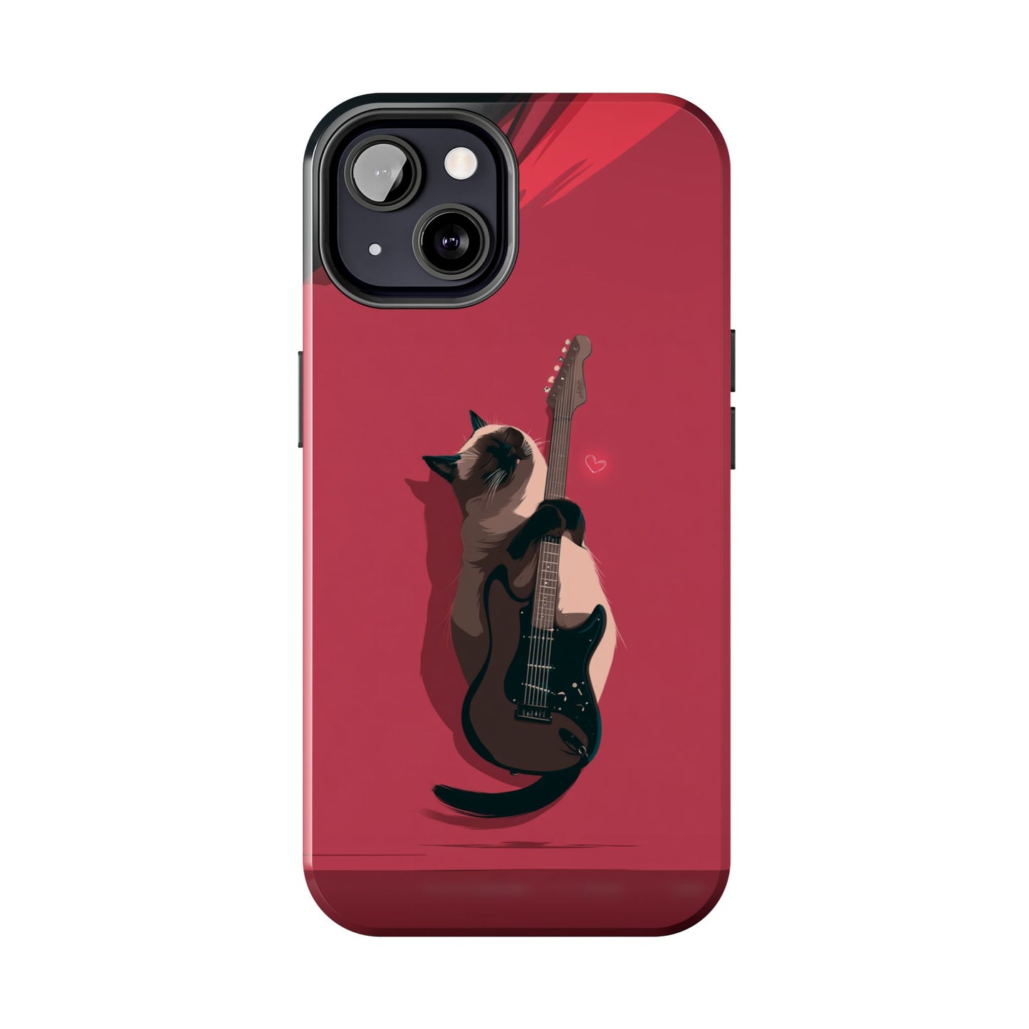 Charming Cat with Guitar Tough Phone Case – Wearable Art for Cat & Music Lovers