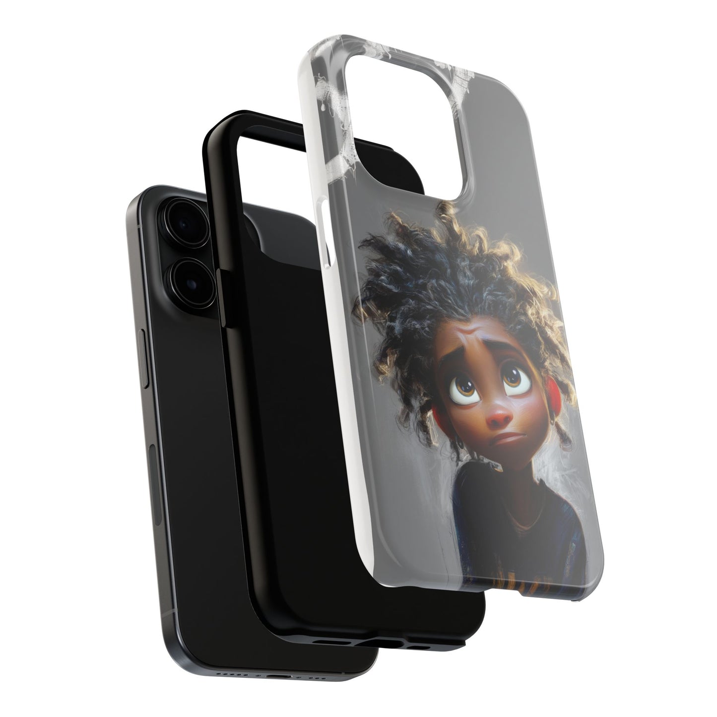 Whimsical Tough Phone Case - Artistic Design for Kids and Tweens
