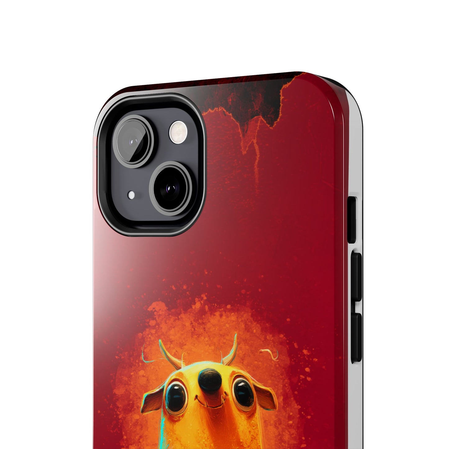 Whimsical Tough Phone Case - Cute Orange Monster Design