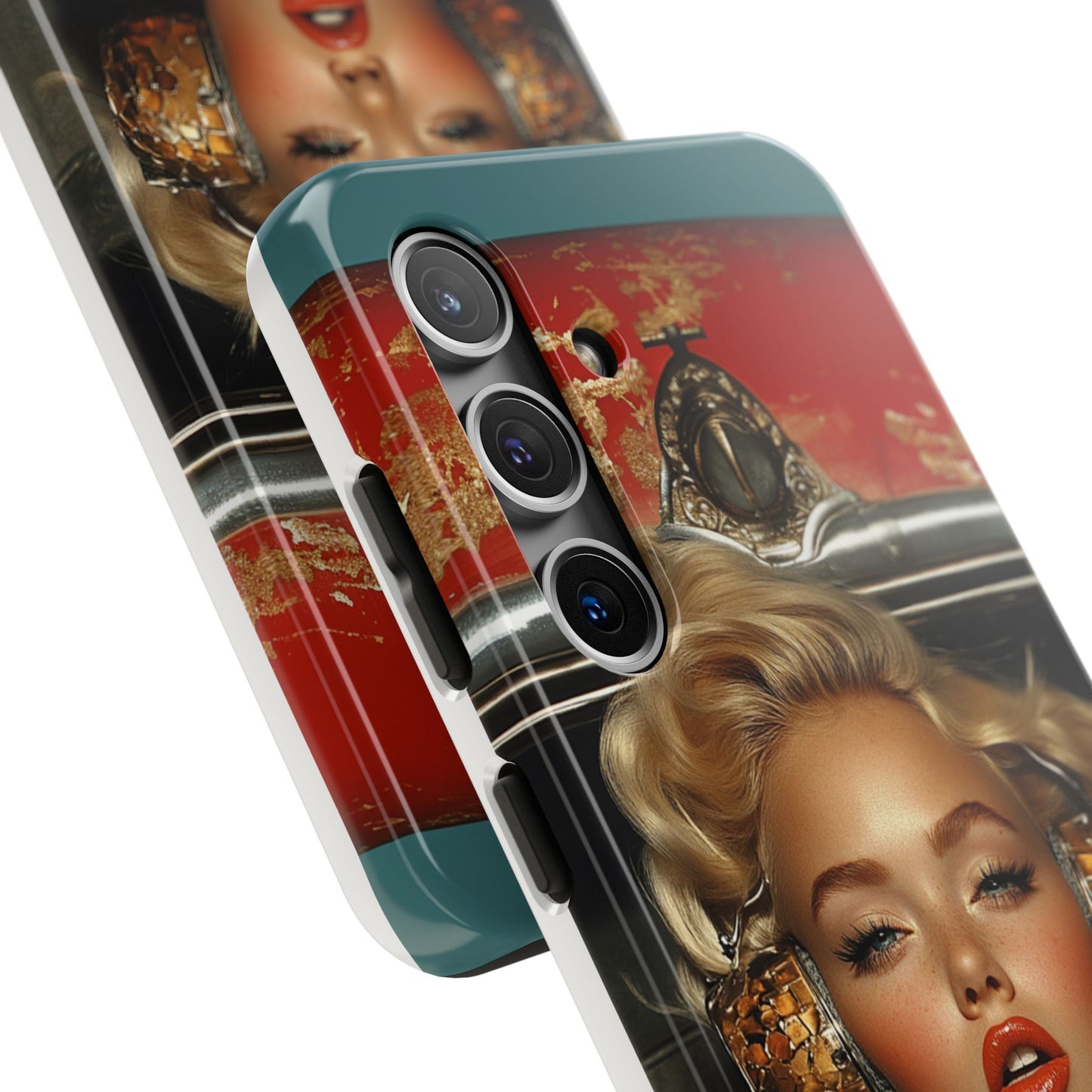 Retro Glam Tough Phone Case - Stylish Protection for Music Lovers