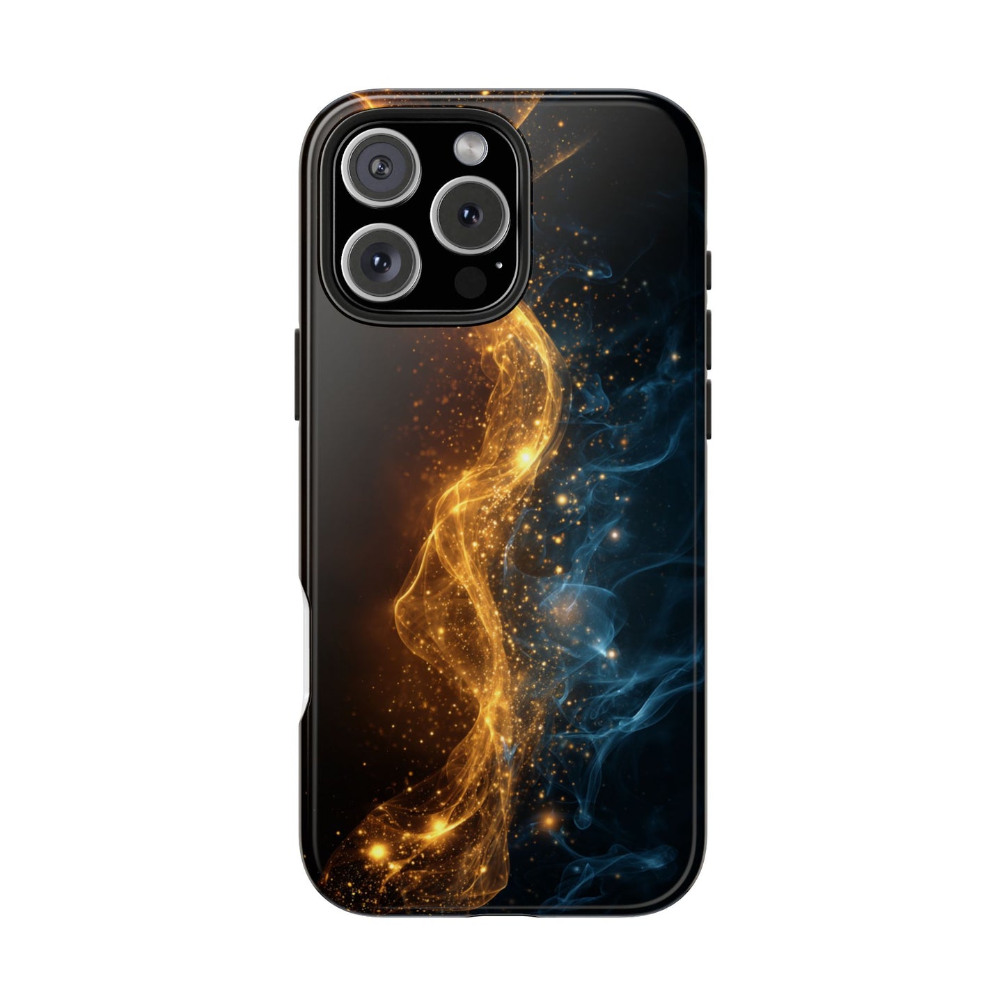 Dynamic Gold and Blue Tough Phone Case - Durable Protection with a Stunning Design