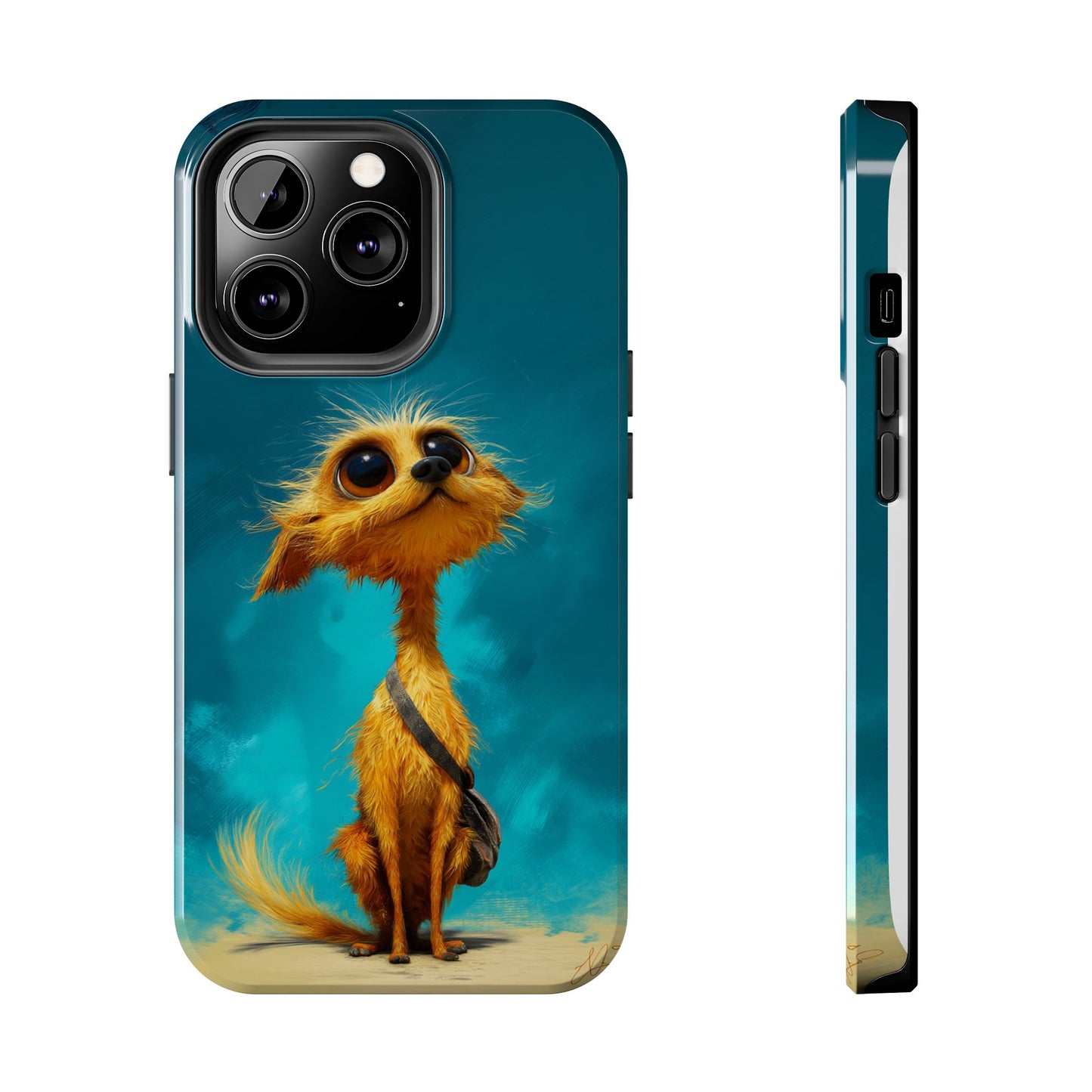 Whimsical Dog Art Tough Phone Case - Durable and Stylish Protection for Pet Lovers