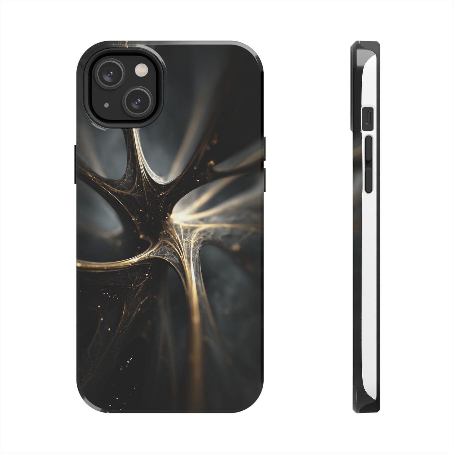 Elegant Tough Phone Case with Abstract Metallic Design