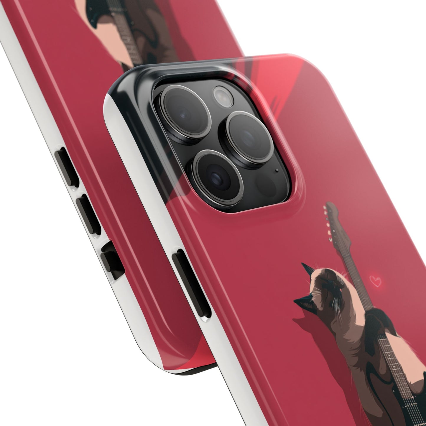 Charming Cat with Guitar Tough Phone Case – Wearable Art for Cat & Music Lovers