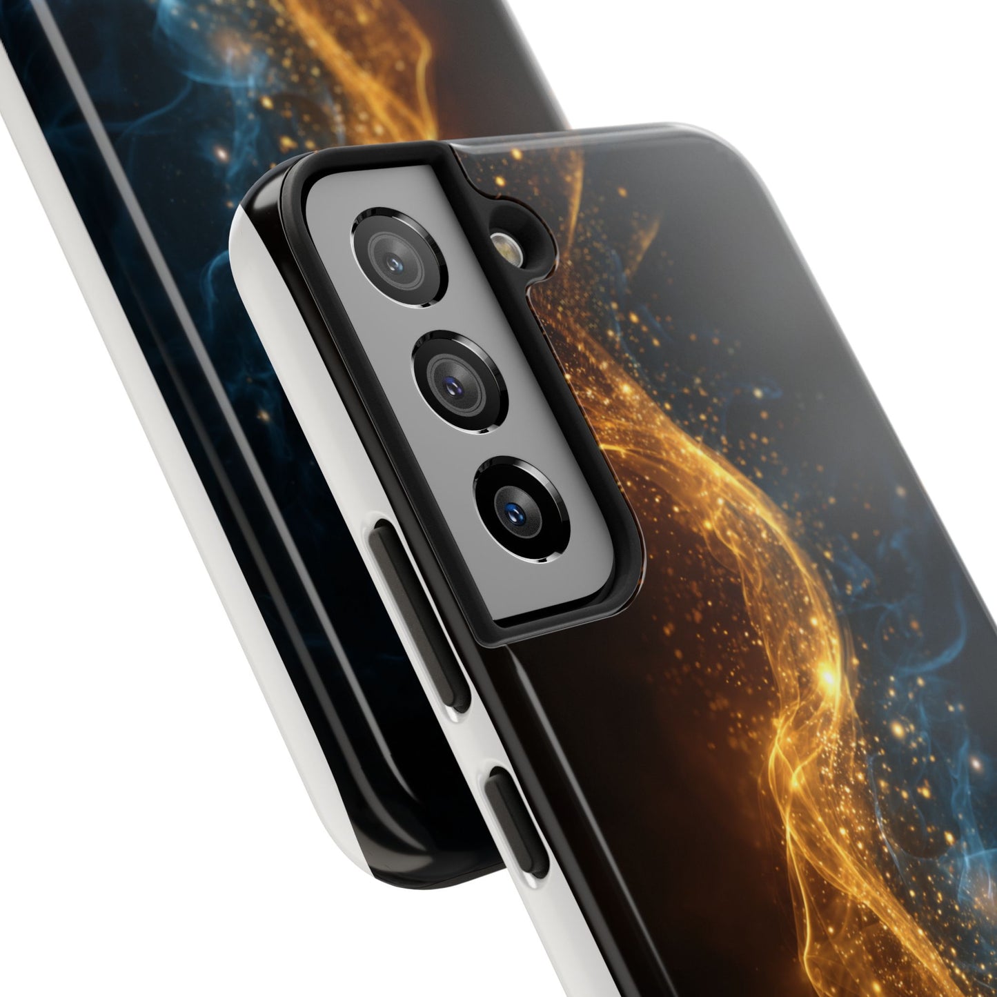 Dynamic Gold and Blue Tough Phone Case - Durable Protection with a Stunning Design