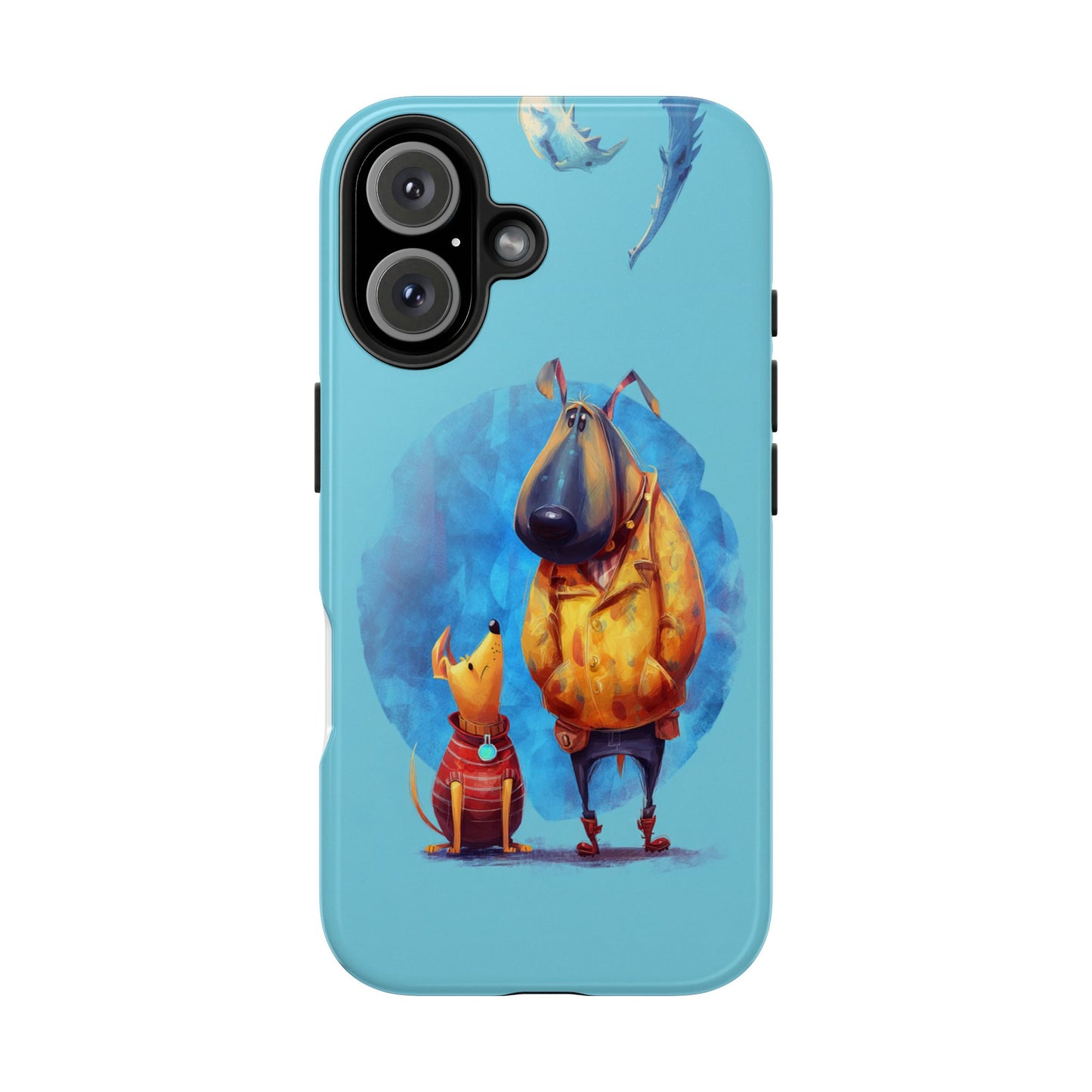 Whimsical Dog-Themed Tough Phone Case for Pet Lovers
