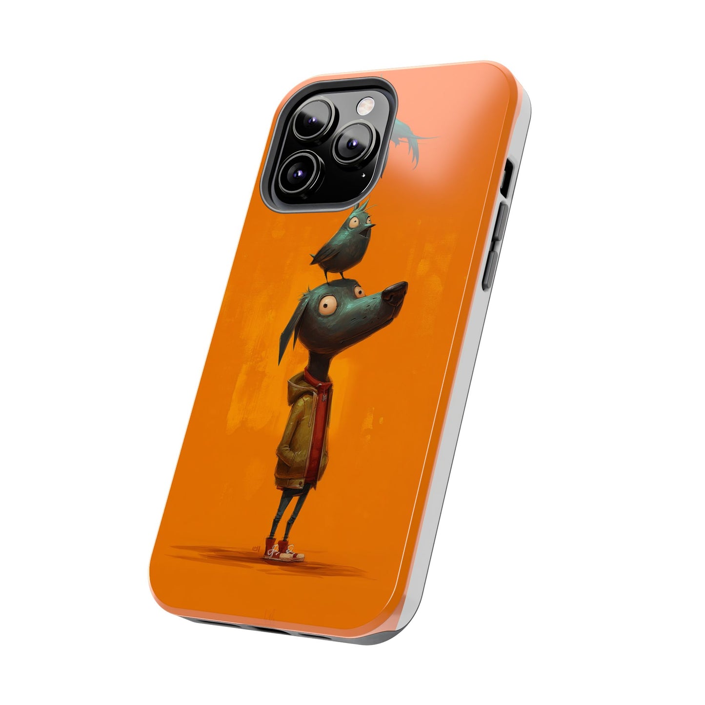 Fun Dog & Bird Tough Phone Cases - Quirky Animal Art for Pet Lovers