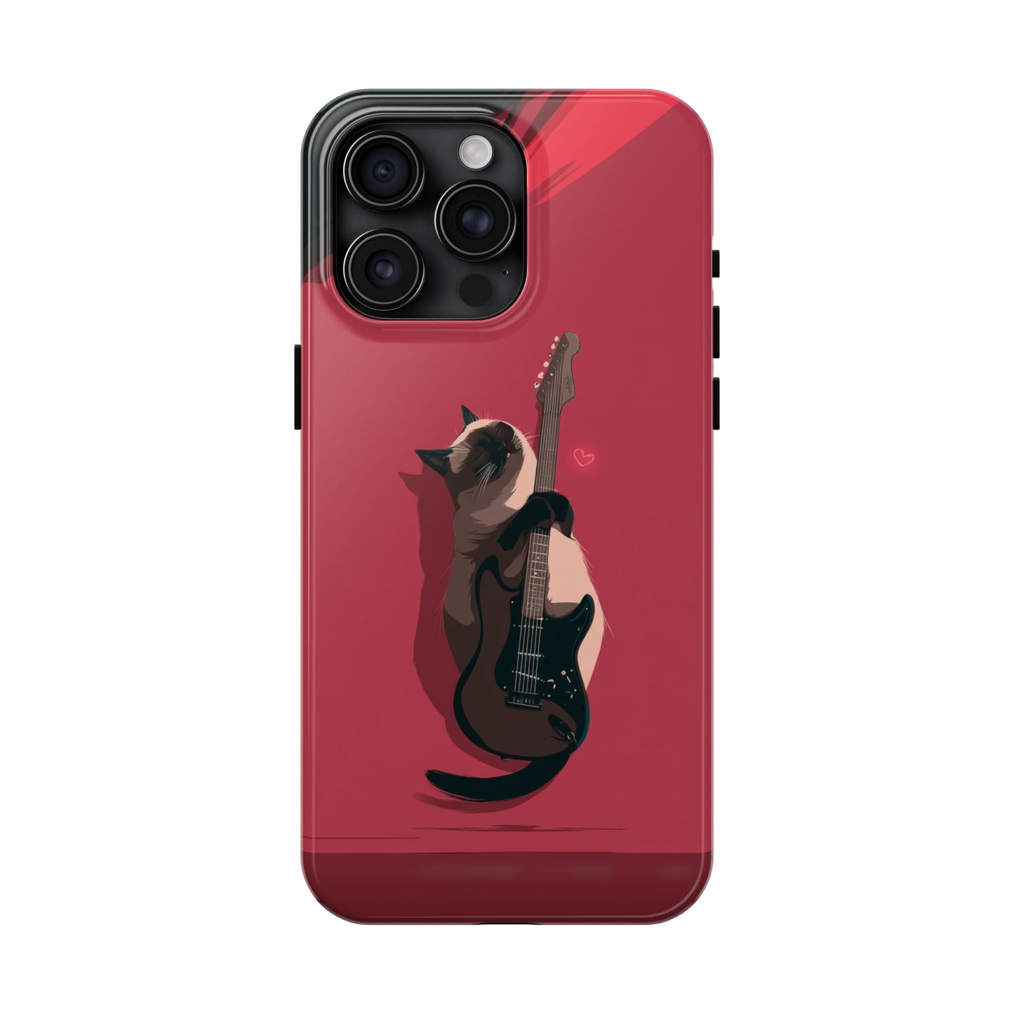 Charming Cat with Guitar Tough Phone Case – Wearable Art for Cat & Music Lovers