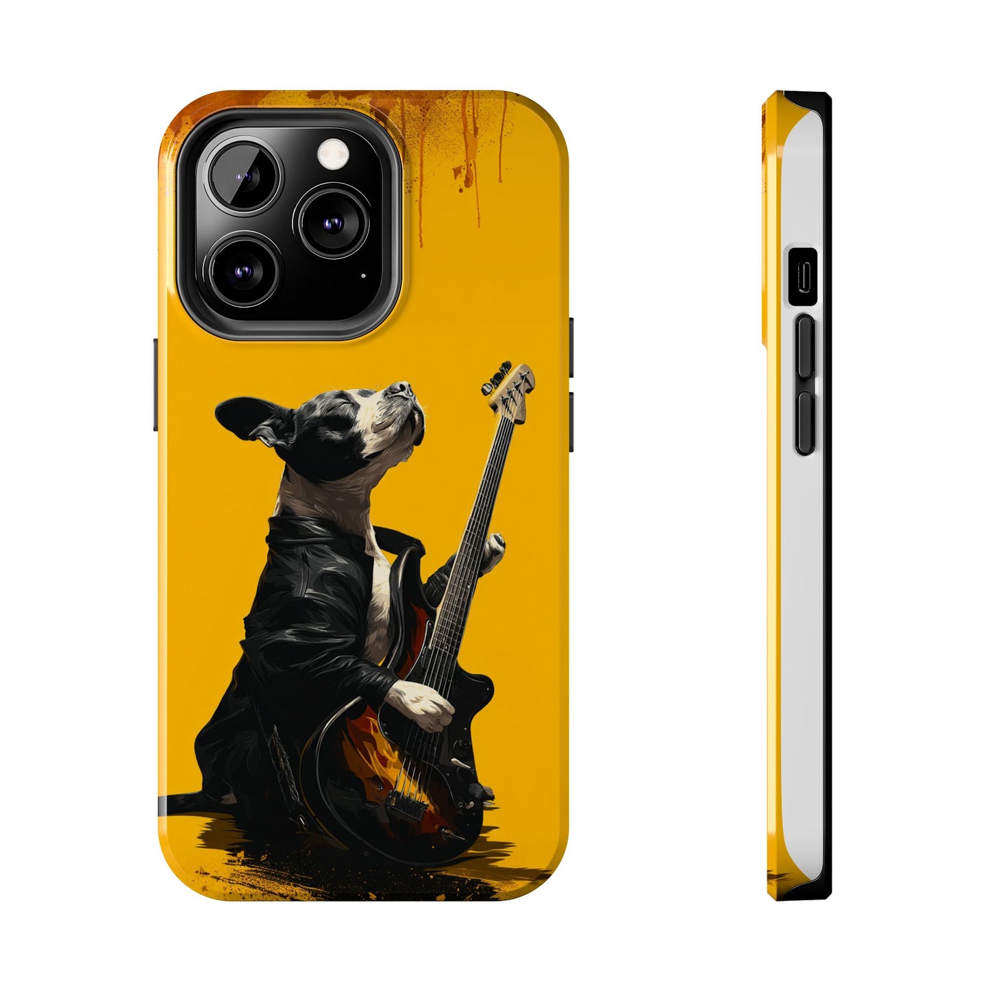 Rock Star Dog with Guitar Tough Phone Case – Wearable Art for Pet & Music Enthusiasts