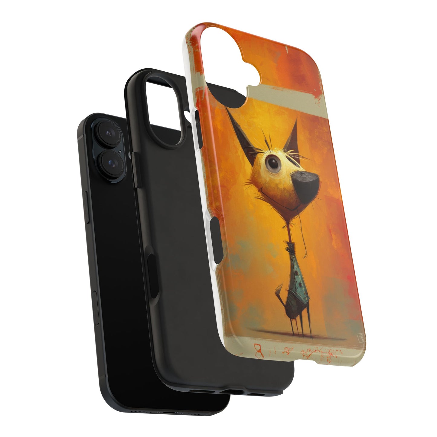 Whimsical Dog Art Tough Phone Case - Fun & Stylish Pet Lover Gift