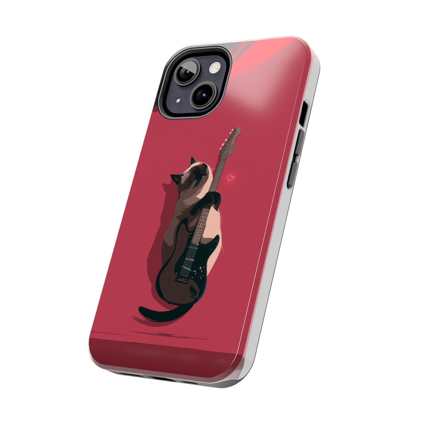 Charming Cat with Guitar Tough Phone Case – Wearable Art for Cat & Music Lovers