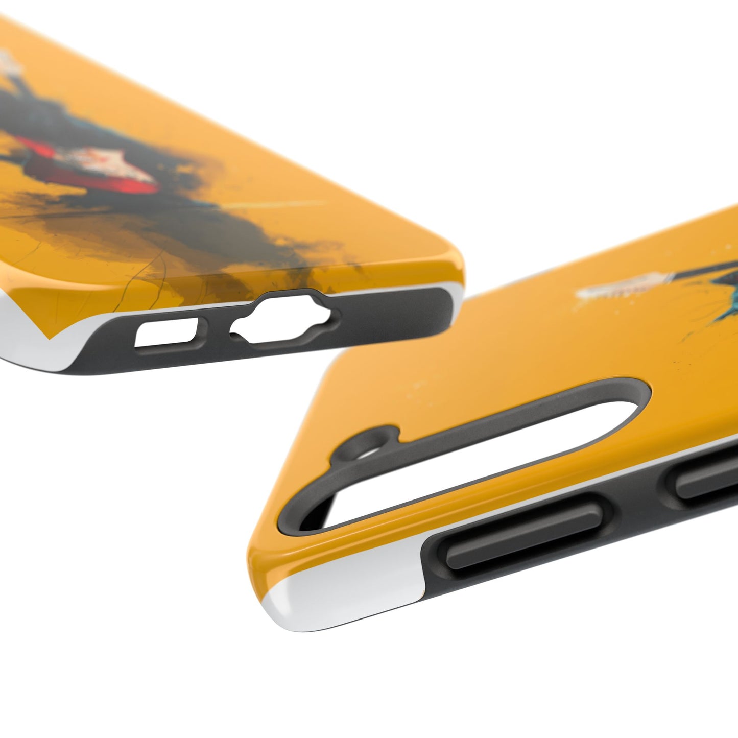 Black Cat Playing Red Guitar Tough Phone Case