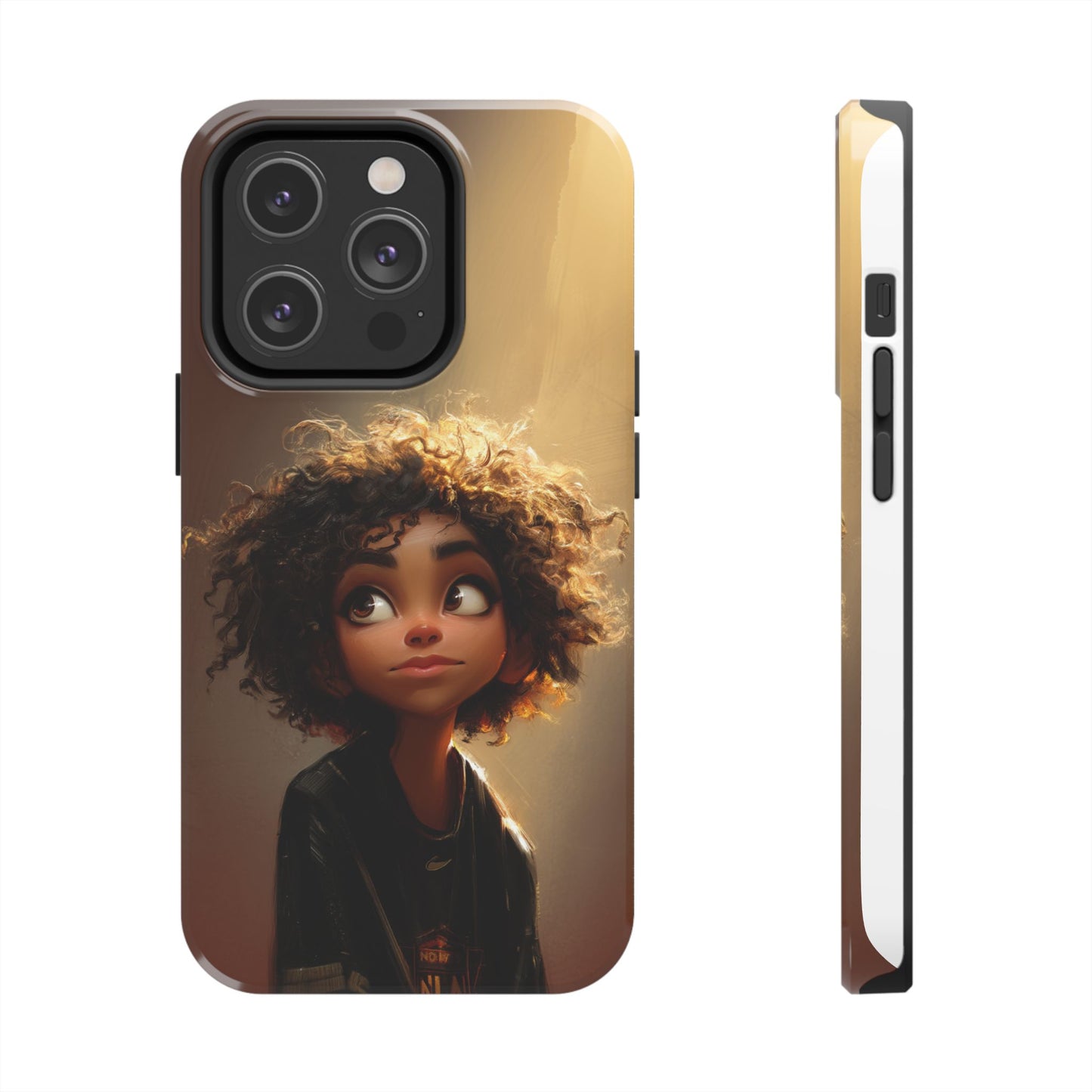 Artistic Tough Phone Case with Whimsical Character Design