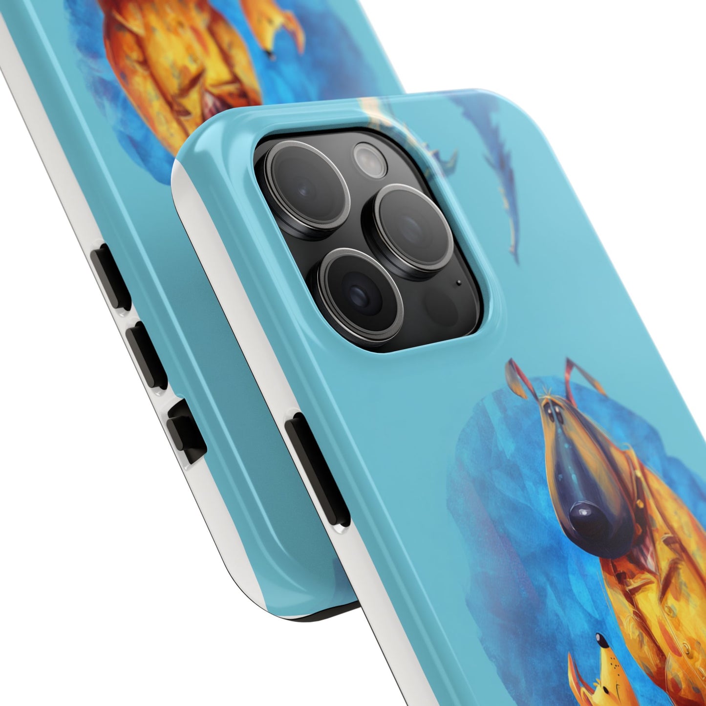 Whimsical Dog-Themed Tough Phone Case for Pet Lovers