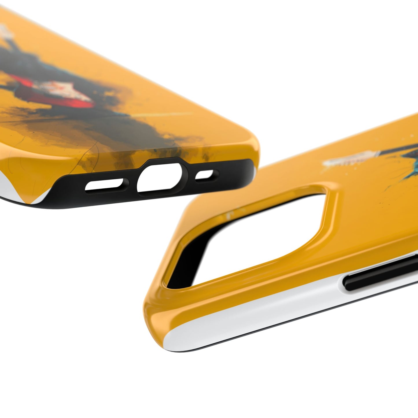 Black Cat Playing Red Guitar Tough Phone Case