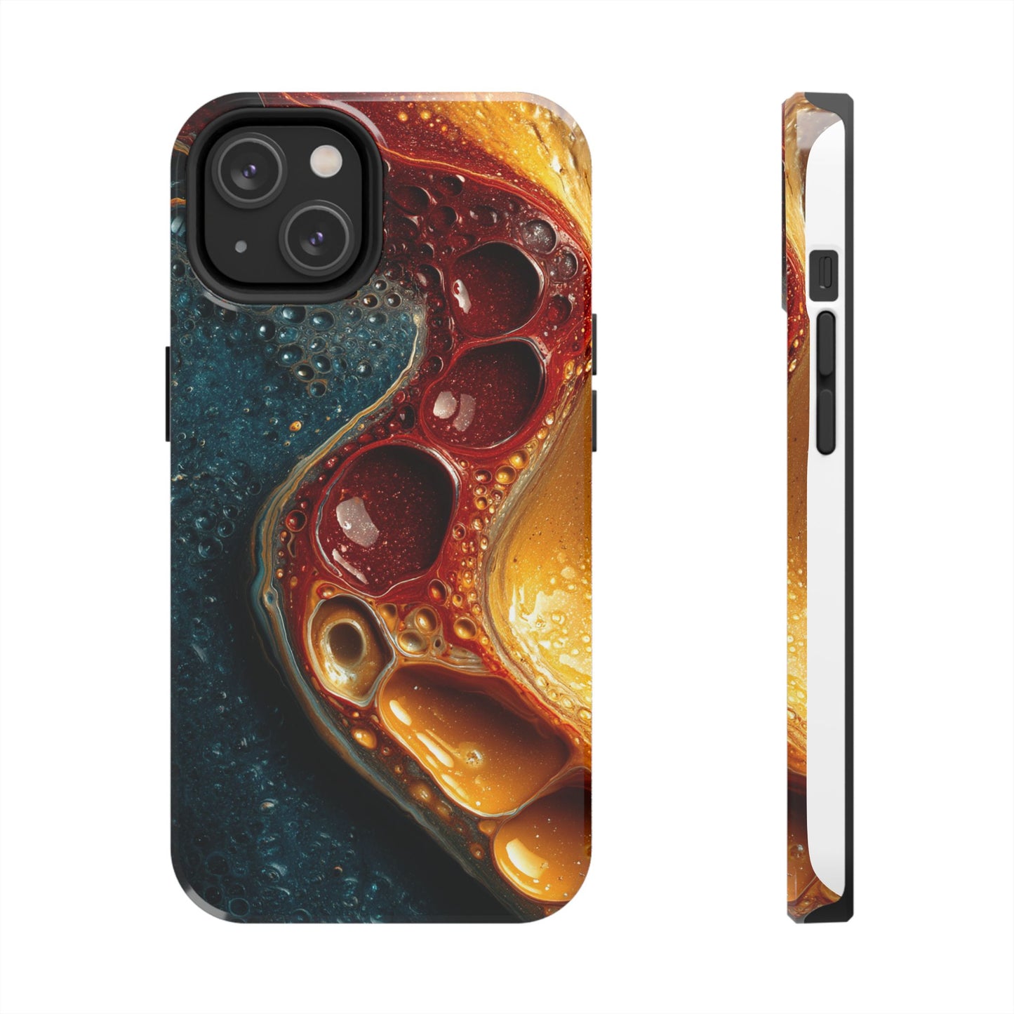 Artistic Tough Phone Case - Vibrant Fluid Design
