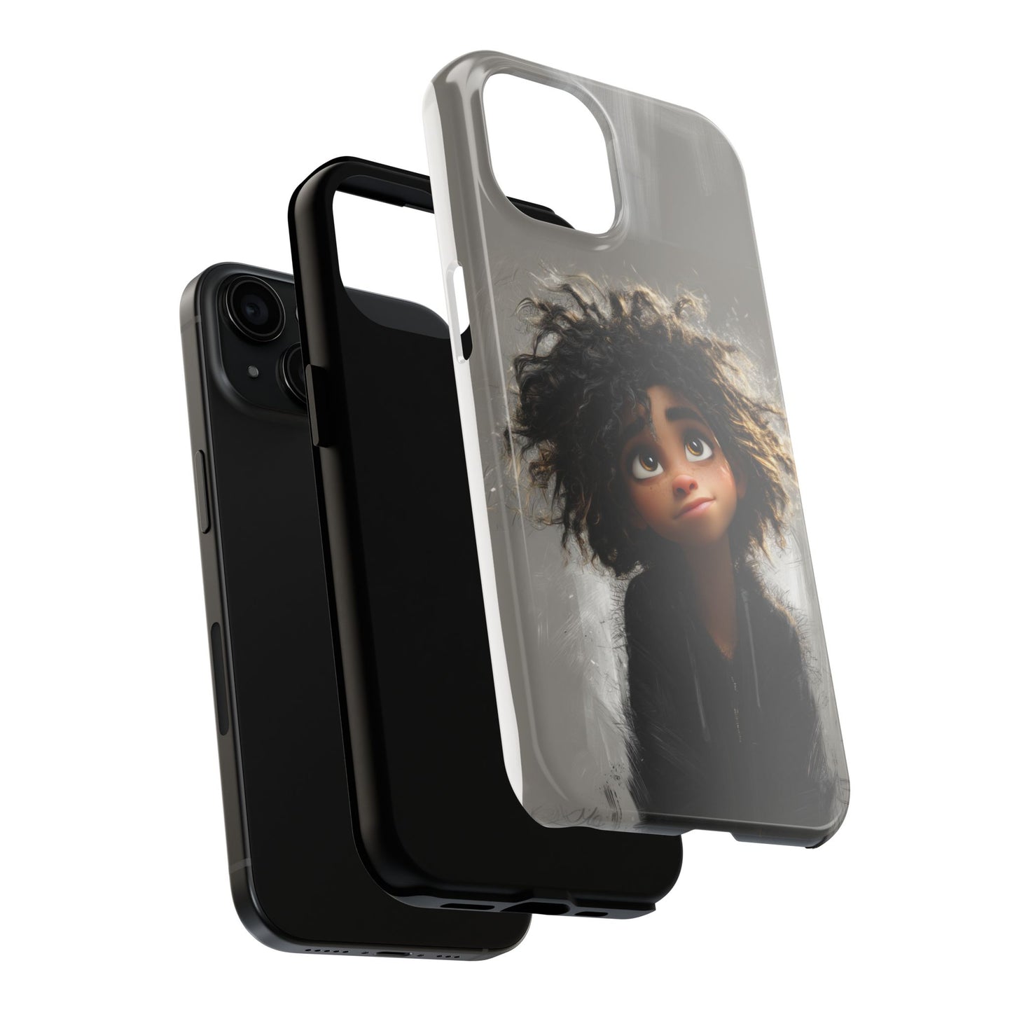 Artistic Tough Phone Case - Unique Character Design for Creative Souls