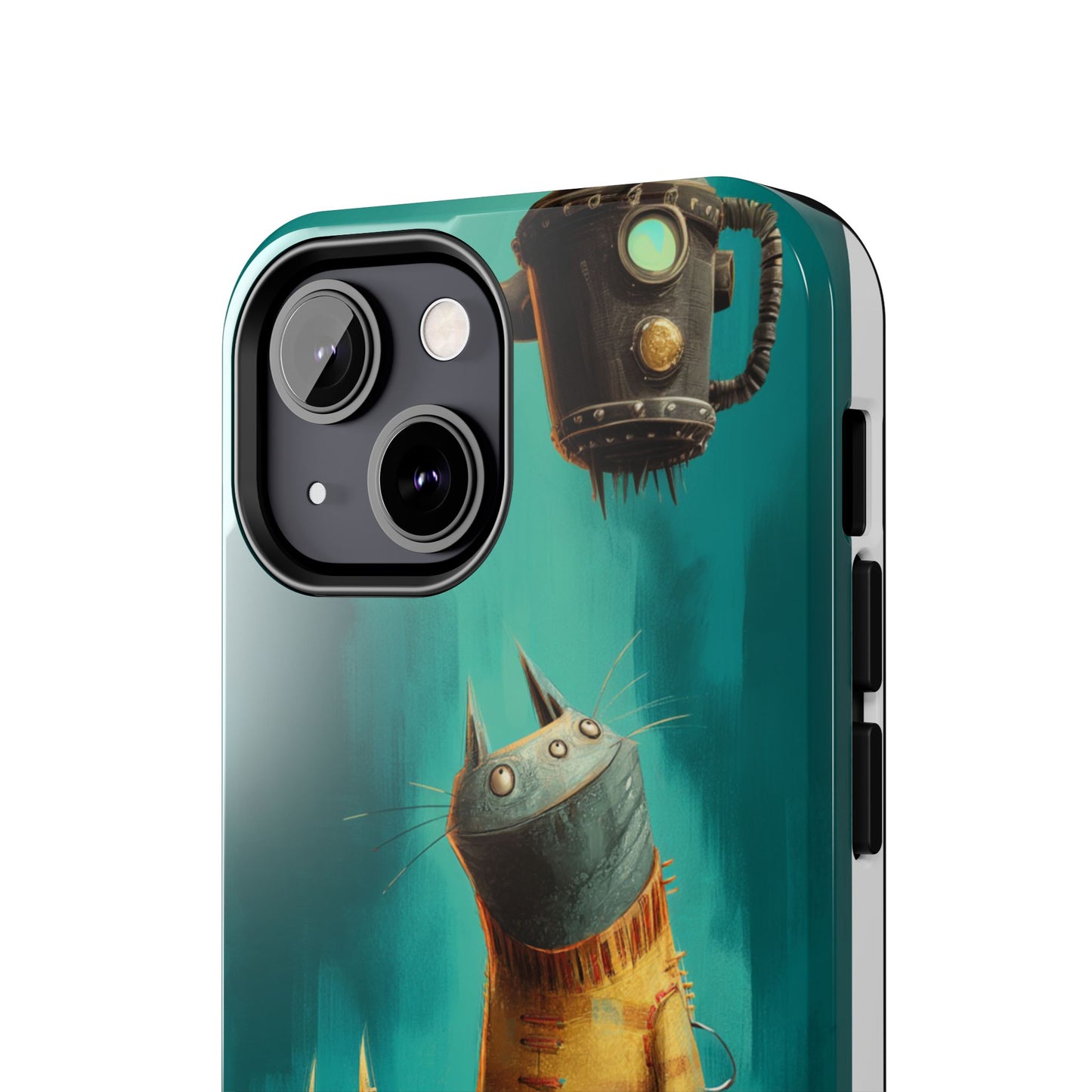 Whimsical Cat Adventure Tough Phone Case - Unique Design for Animal Lovers