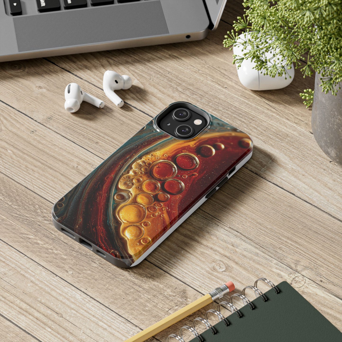 Artistic Tough Phone Case - Abstract Lava Design