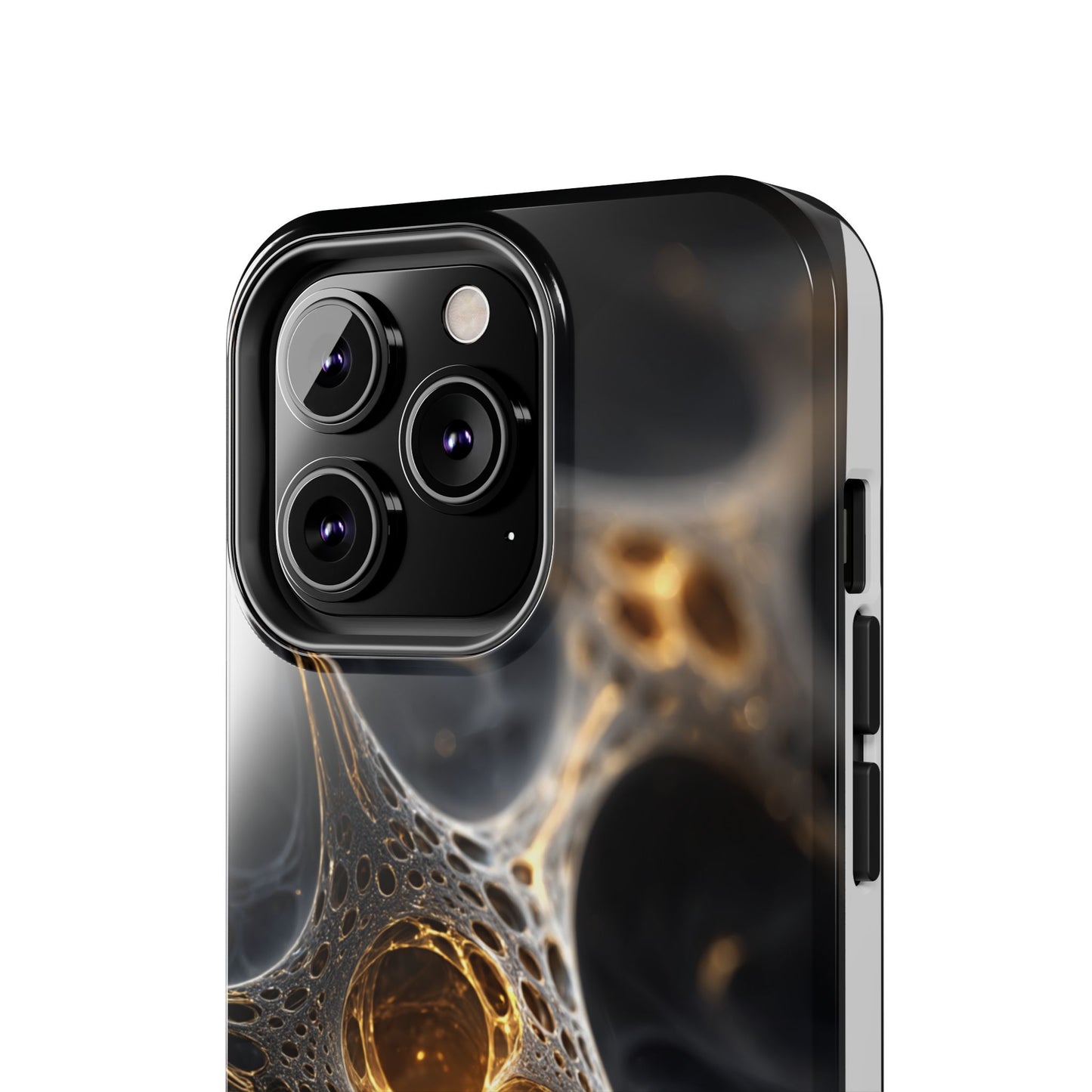 Luxurious Abstract Tough Phone Case - Gold and Black Design