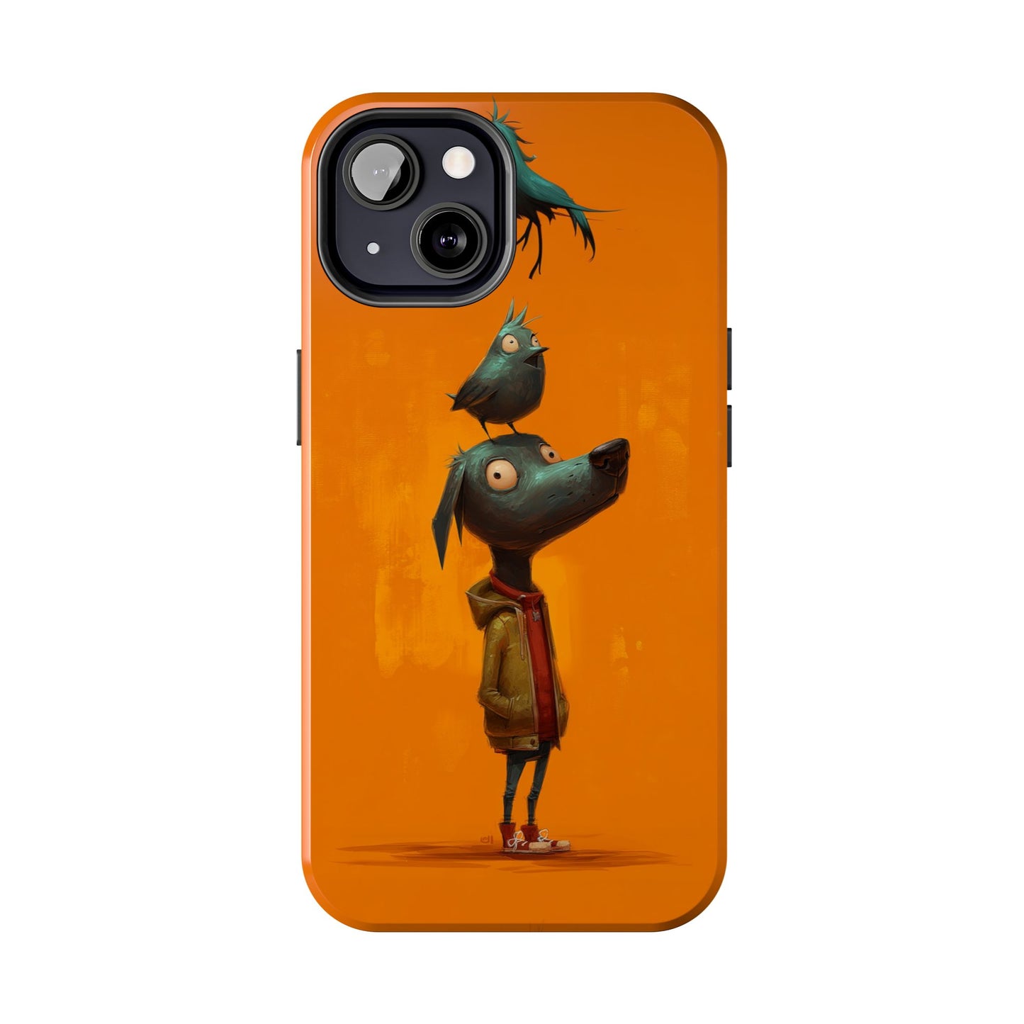 Fun Dog & Bird Tough Phone Cases - Quirky Animal Art for Pet Lovers
