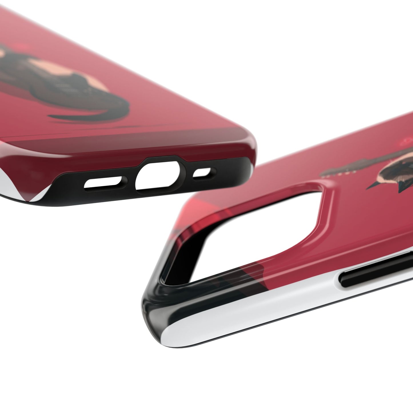 Charming Cat with Guitar Tough Phone Case – Wearable Art for Cat & Music Lovers