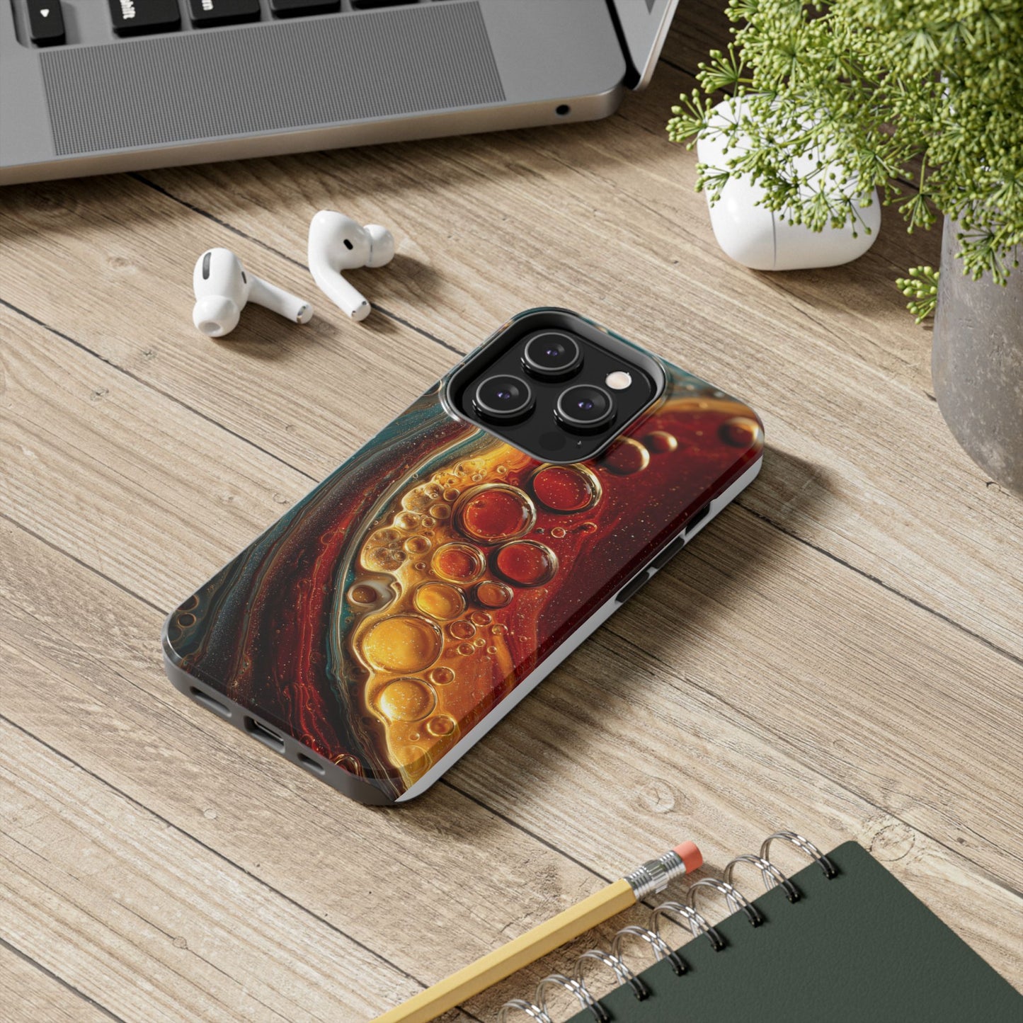 Artistic Tough Phone Case - Abstract Lava Design