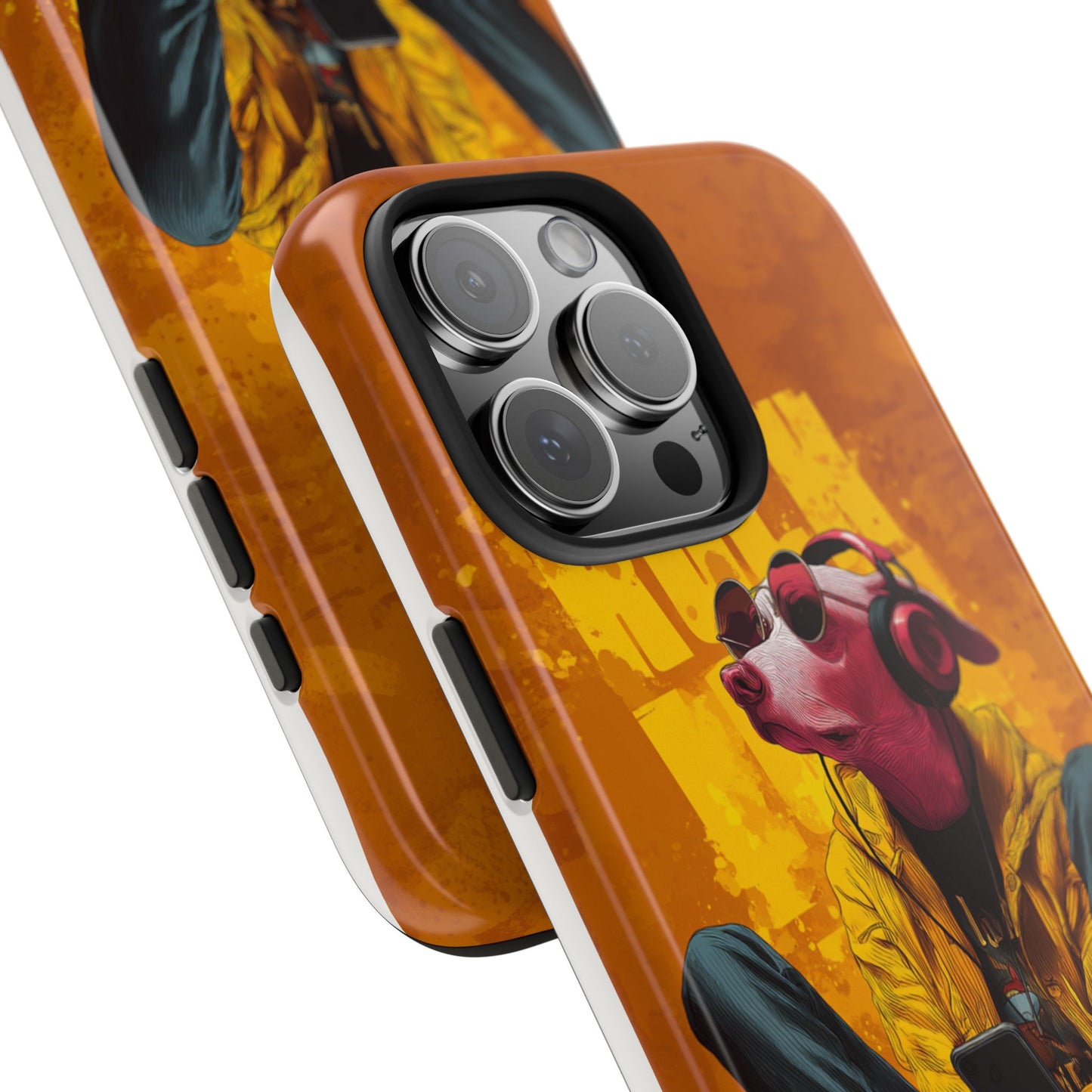 Dog with Pink Sunglasses and Headphones Tough Phone Case