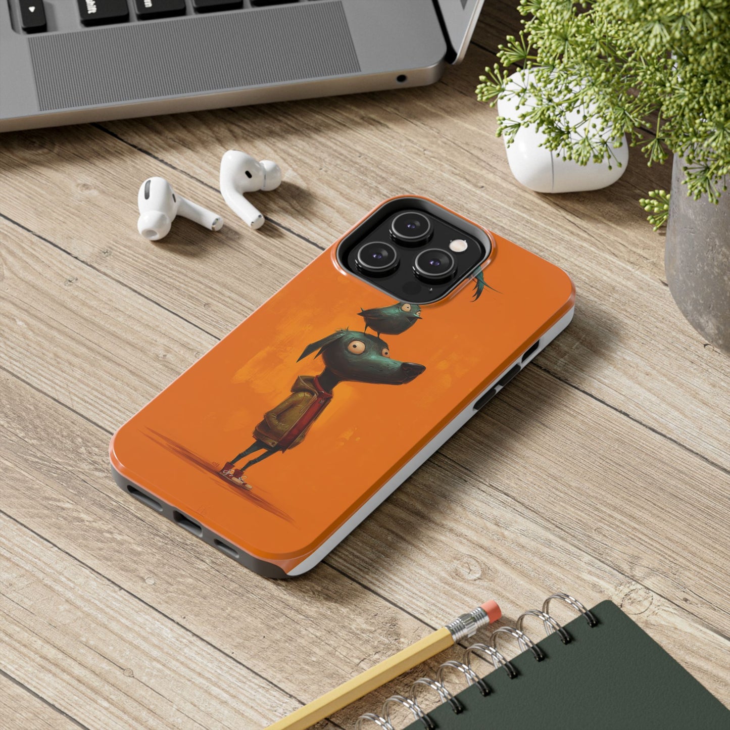 Fun Dog & Bird Tough Phone Cases - Quirky Animal Art for Pet Lovers