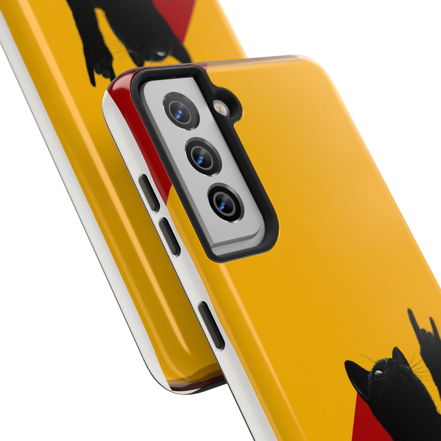 Black Cat Rock Gesture Tough Phone Case