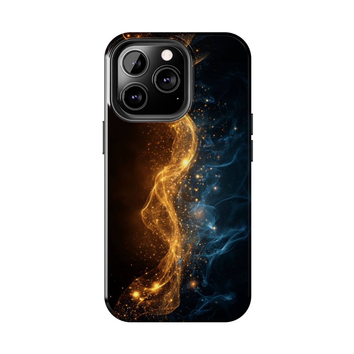 Dynamic Gold and Blue Tough Phone Case - Durable Protection with a Stunning Design