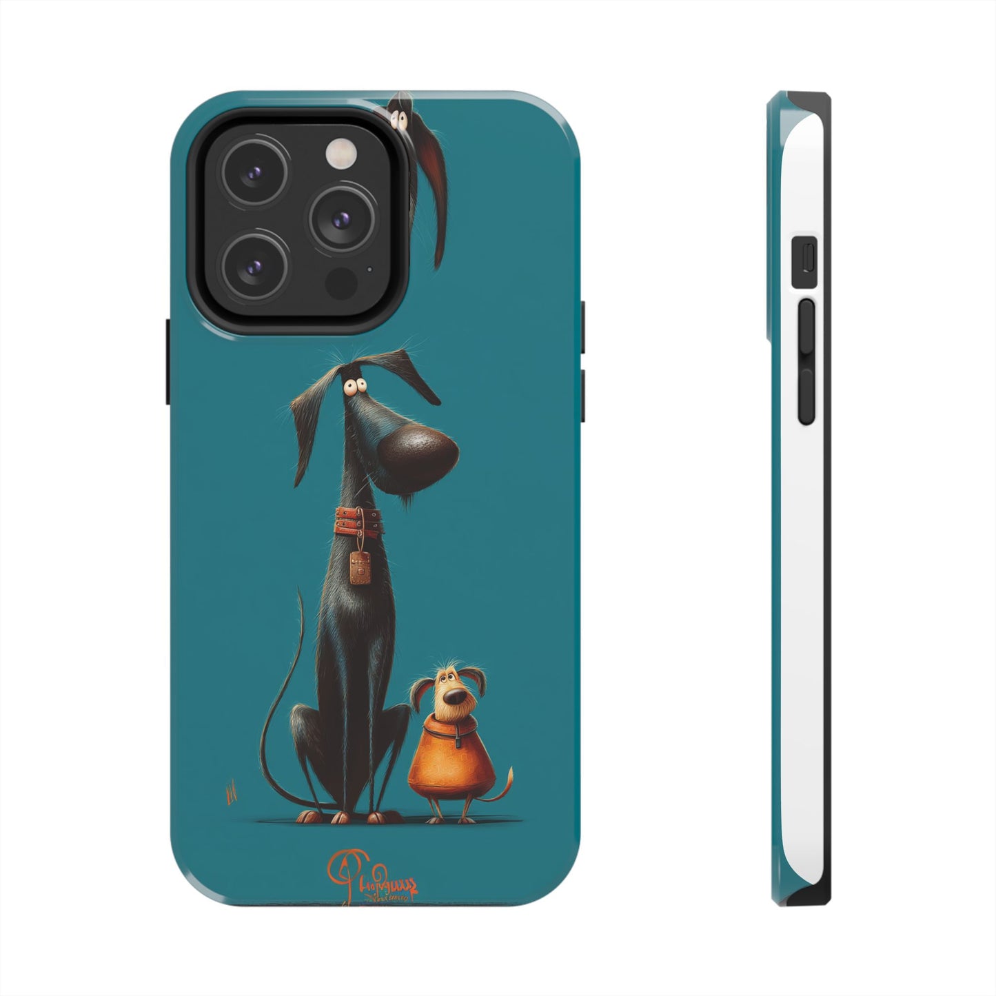 Whimsical Dog Art Tough Phone Case - Durable Protection for Pet Lovers