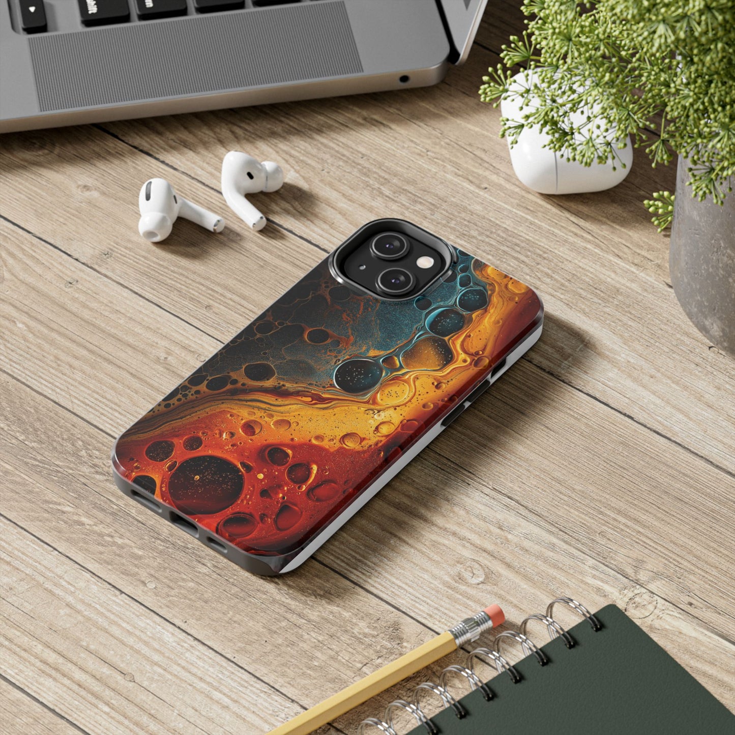 Abstract Lava Tough Phone Case - Vibrant Protective Cover for Adventurous Souls