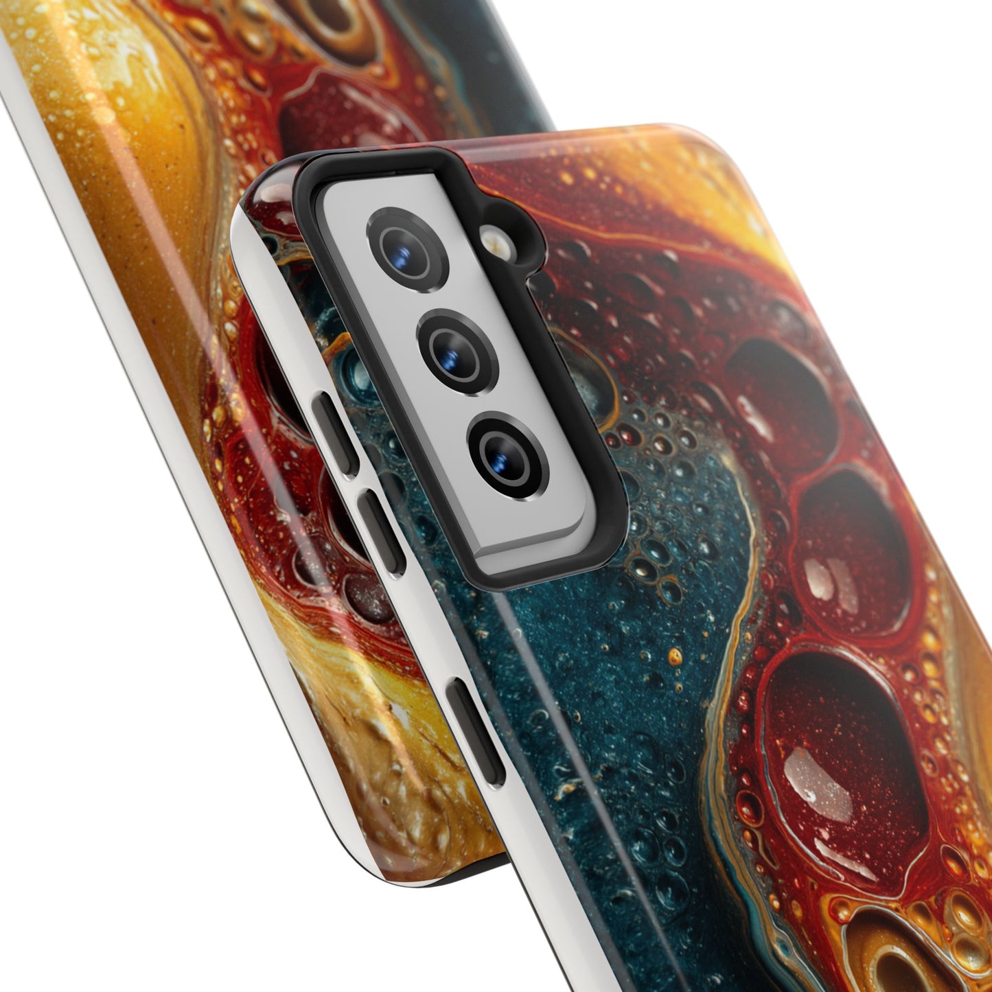 Artistic Tough Phone Case - Vibrant Fluid Design