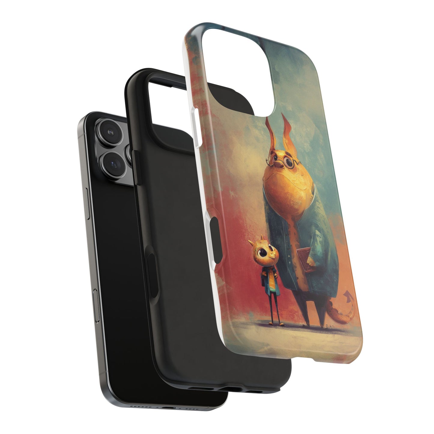 Animal Art Tough Phone Cases, Cute Character Phone Protector, Unique Cartoon Phone Cover, Fun Gift for Kids, Birthday or Holiday Present