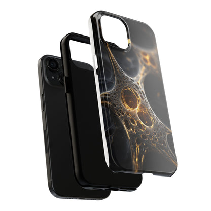 Luxurious Abstract Tough Phone Case - Gold and Black Design
