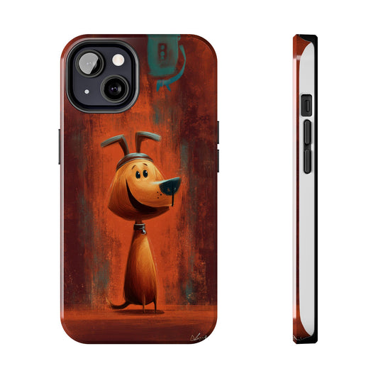 Playful Dog Art Tough Phone Case - Perfect for Pet Lovers