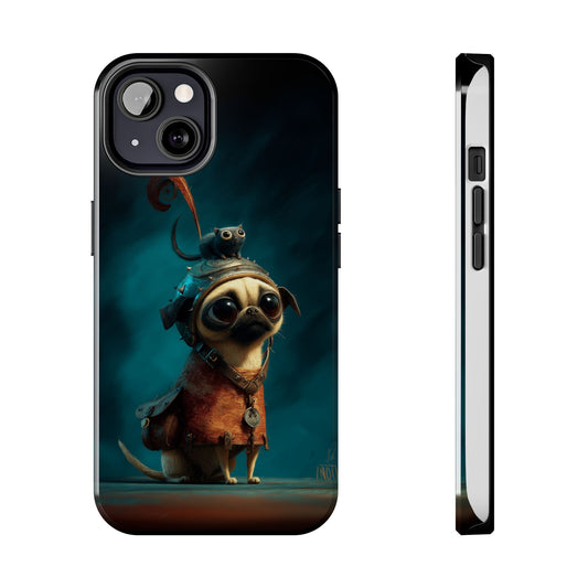 Cute Pug Adventure Tough Phone Case - Durable Protection for Pet Lovers