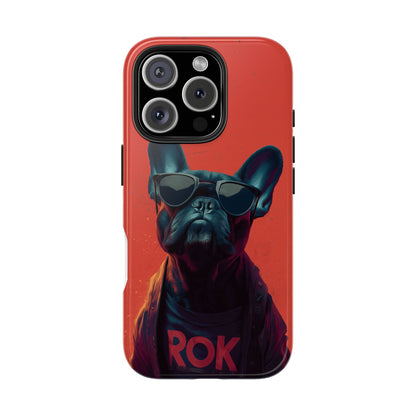 Rockin’ Dogs Tough Phone Case - Playful Guitarist & Cool Bulldog for Pet Lovers