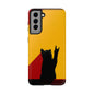 Black Cat Rock Gesture Tough Phone Case